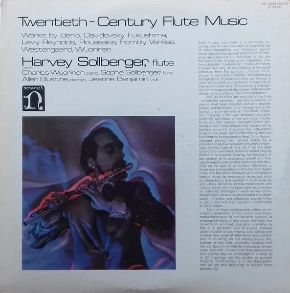 Twentieth-Century Flute Music (Works By Berio, Davidovsky, Fukushima, Levy, Reynolds, Roussakis, Trombly, Varèse, Westergaard, Wuorinen)
