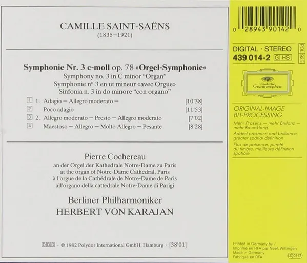 Symphony Nr. 3 »Organ = Orgel-Symphonie = Avec Orgue«