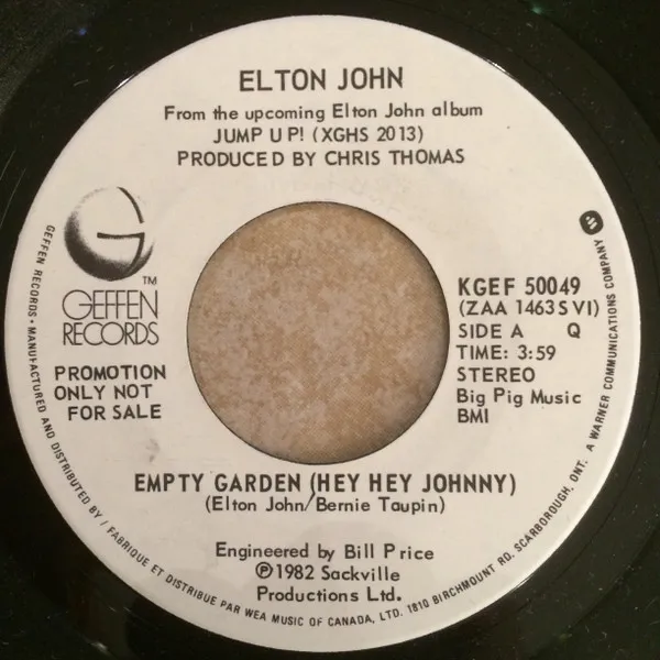 Empty Garden (Hey Hey Johnny) / Take Me Down To The Ocean