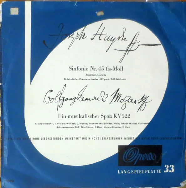 Sinfonie Nr.45 Fis-Moll Abschieds-Sinfonie / Ein Musikalischer Spaß KV 522