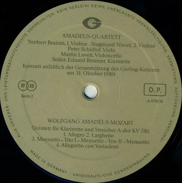 Wolfgang Amadeus Mozart: Quintett Für Klarinette Und Streicher A-Dur KV 581 / Franz Schubert: Quartettsatz C-Moll D. 703 / Variationensatz Aus Dem Streichquartett D-Moll D. 810