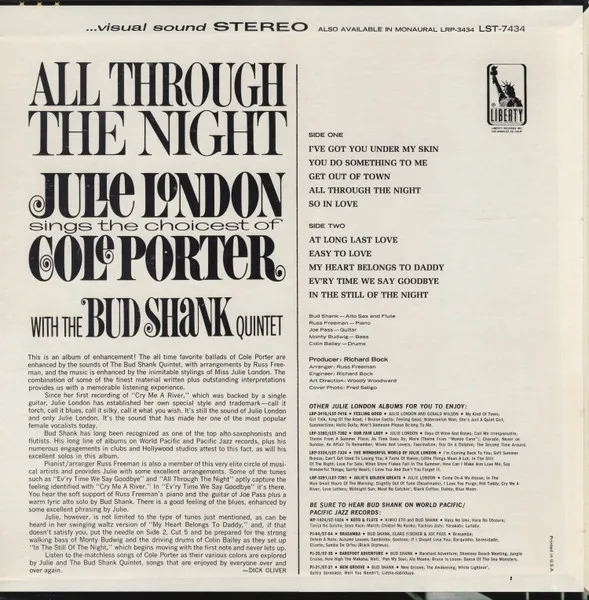 All Through The Night (Julie London Sings The Choicest Of Cole Porter)