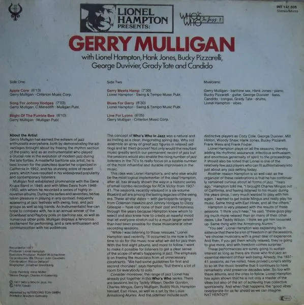 Lionel Hampton Presents Gerry Mulligan