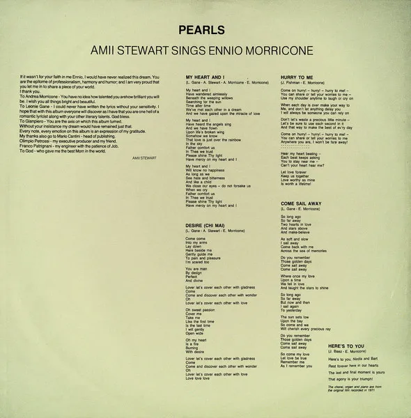 Pearls - Amii Stewart Sings Ennio Morricone