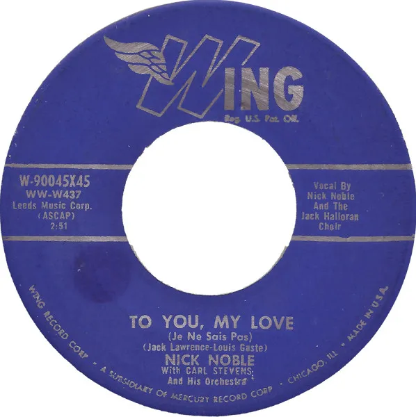To You, My Love (Je Ne Sais Pas)