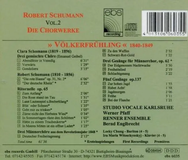 » Völkerfrühling « - Die Chorwerke Vol. 2