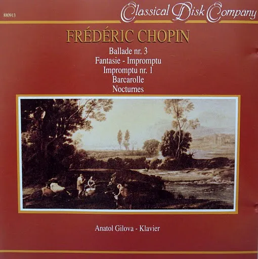 Ballade nr. 3,  Fantasie - Impromptu, Impromptu nr. 1, Barcarolle, Nocturnes