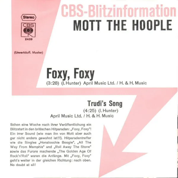 Foxy, Foxy / Trudi's Song