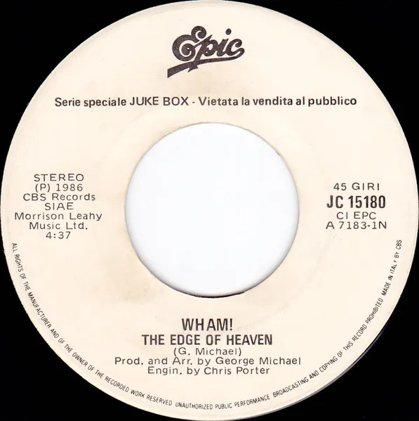 The Edge Of Heaven / One Hit (To The Body)