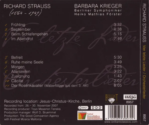 Vier Letzte Lieder / Orchesterlieder