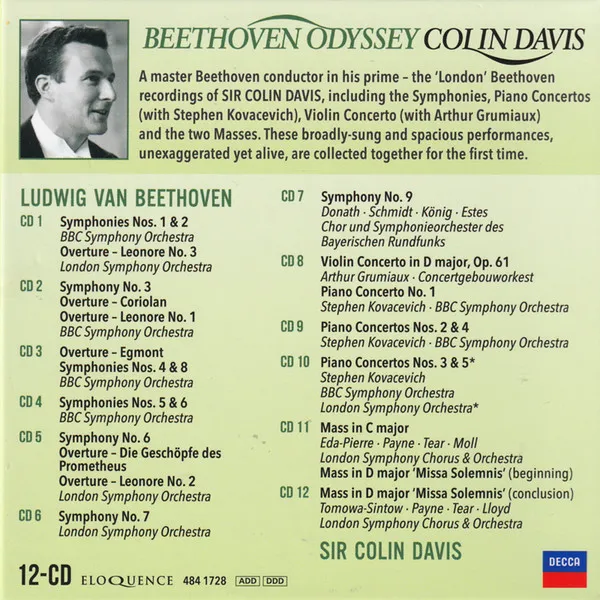 Beethoven Odyssey - Symphonies · Concertos · Overtures · Masses