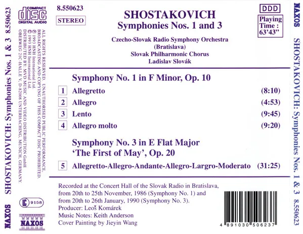 Symphonies No. 1 • No. 3 'The First Of May'
