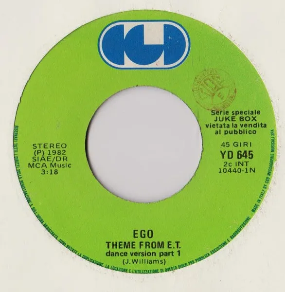 Theme From E.T. (Dance Version Part.1) / Baby I Need Your Loving