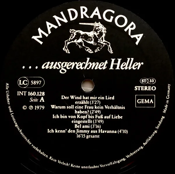 Ausgerechnet Heller. André Heller Singt Schnulzen, Schlager, Chansons Aus Den 20er, 30er Und 40er Jahren
