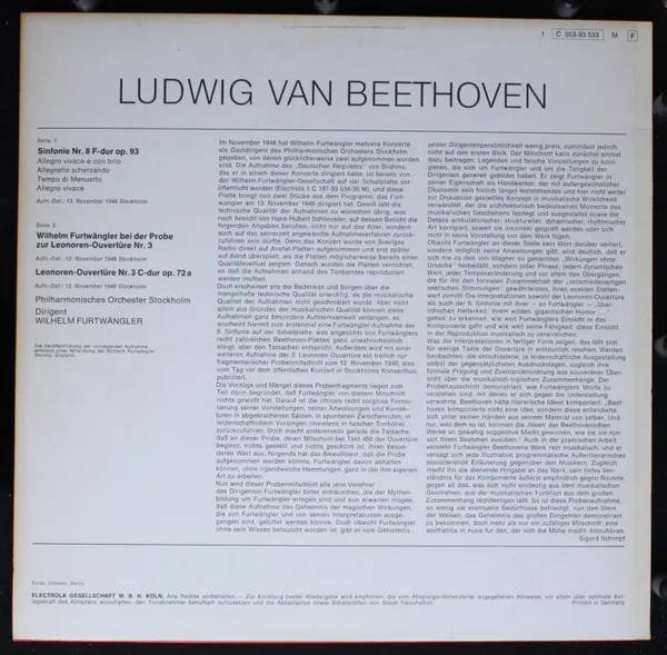 Sinfonie Nr. 8 F-Dur Op.93 - Leonoren Ouvertüre Nr.3 C-Dur Op.72A - Probe Und Aufführung ( Rehearsal )
