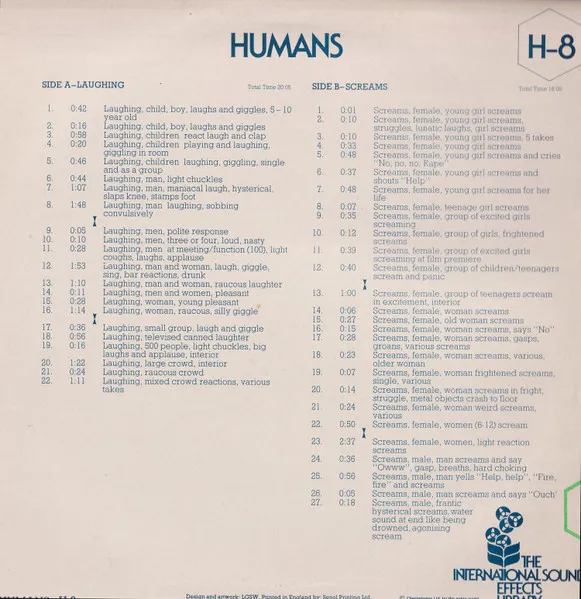 The International Sound Effects Library - Humans