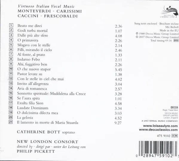 Virtuoso Italian Vocal Music