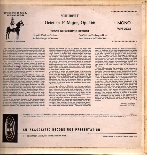Octet In F Major, Op. 166