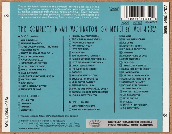 The Complete Dinah Washington On Mercury Vol.4 1954-1956
