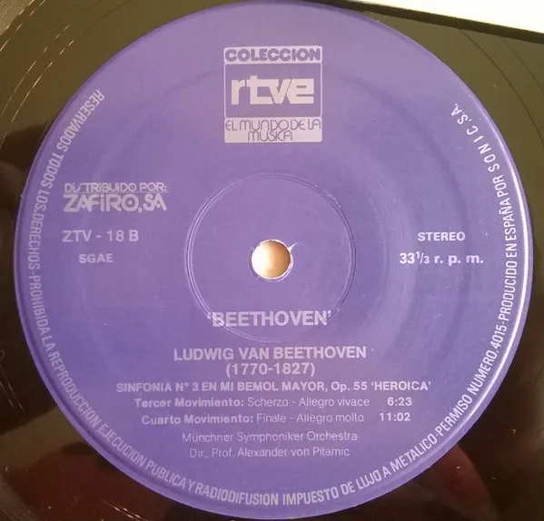 Sinfonía Nº 3 En Mi Bemol Mayor, Op. 55 "Heroica"