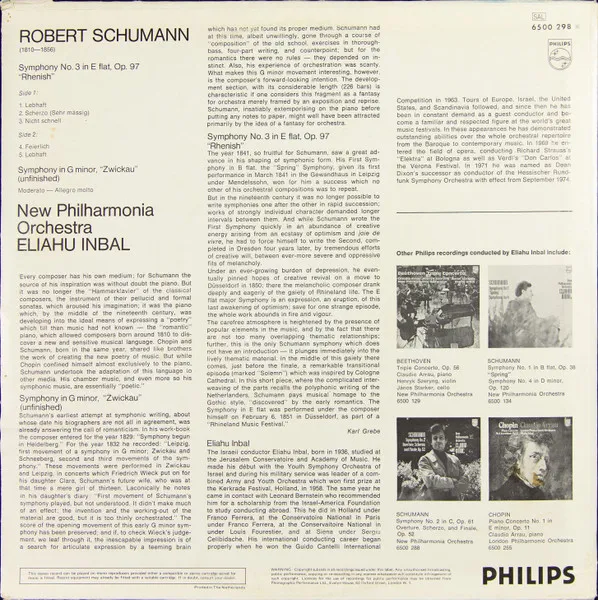 Symphony No. 3 "Rhenish" / Symphony In G Minor "Zwickau"