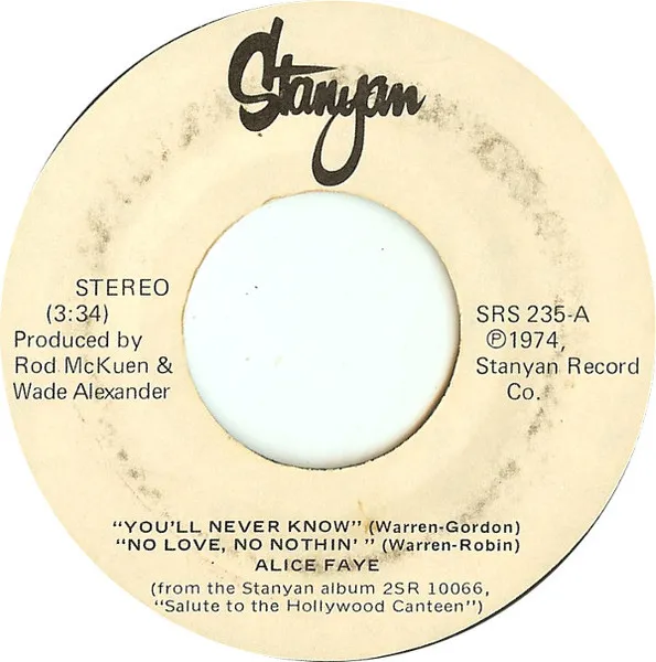 You'll Never Know / No Love, No Nothin'