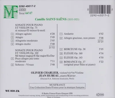 Sonates Pour Violon Et Piano Op. 75 & 102
