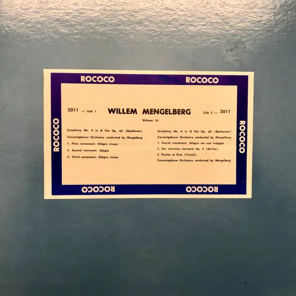 Willem Mengelberg Volume III