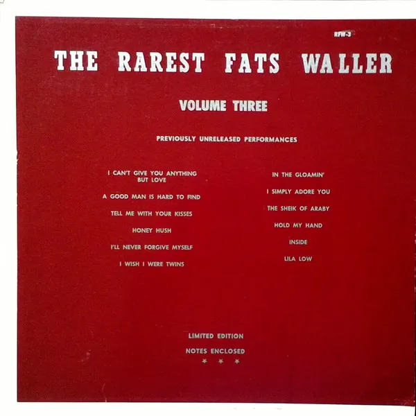 The Rarest Fats Waller Volume Three