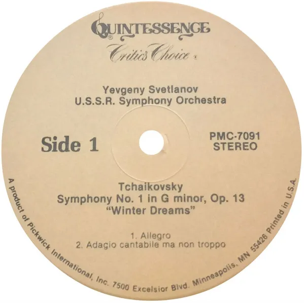 Tchaikovsky: Symphony No. 1, "Winter Dreams"