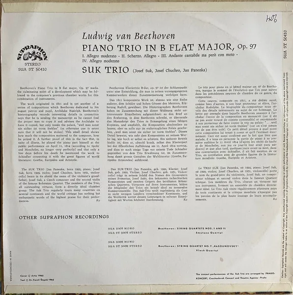 Piano Trio In B Flat Major, Op.97