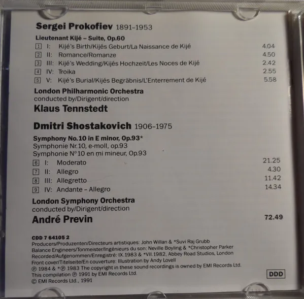 Symphonie No. 10 / Lieutenant Kijé—Suite