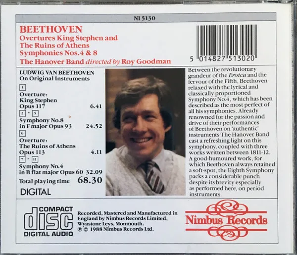 Beethoven: Symphonies Nos. 4 & 8, Overtures King Stephen & The Ruins Of Athens