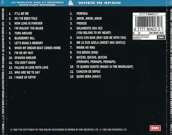 The CD Collection 3 - 32 Minutes And 17 Seconds With Cliff Richard  &  When In Spain
