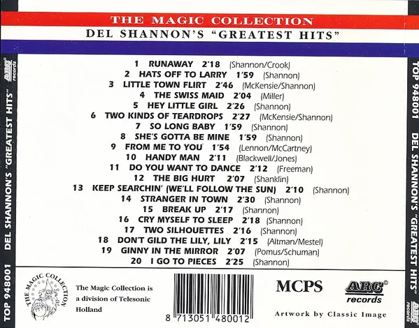 Del Shannon's "Greatest Hits"