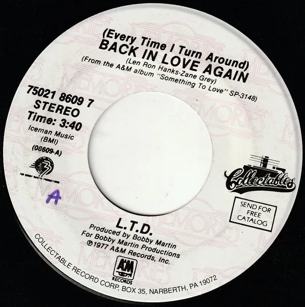 (Every Time I Turn Around) Back In Love Again / Never Get Enough Of Your Love
