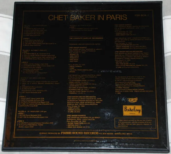 Chet Baker In Paris - The Complete Barclay Recordings