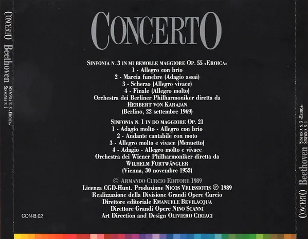 Beethoven - Sinfonia N. 3 Op. 55 «Eroica» / Sinfonia N. 1 Op. 21