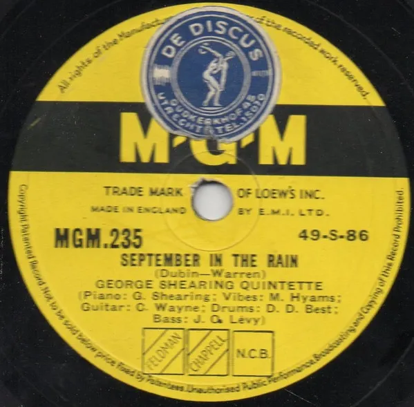 September In The Rain / Bop, Look And Listen