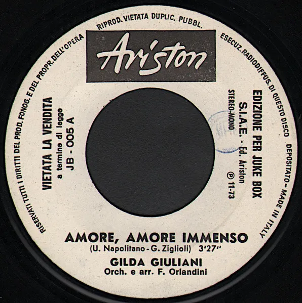 Amore, Amore Immenso / Angeli E Diavoli = Angels And Devils The Following Day