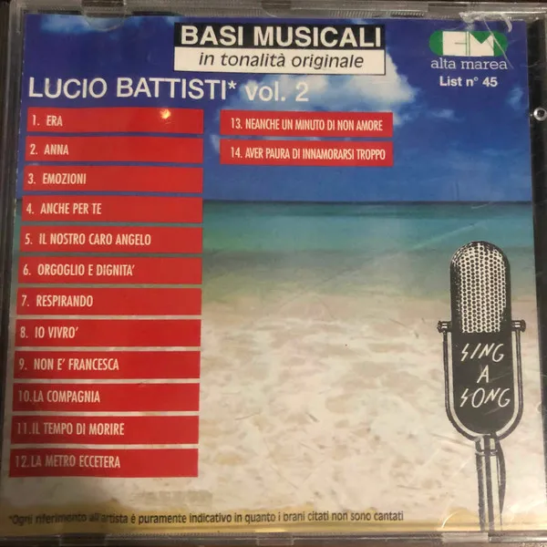 Lucio Battisti Vol. 2 - Basi Musicali In Tonalità Originale