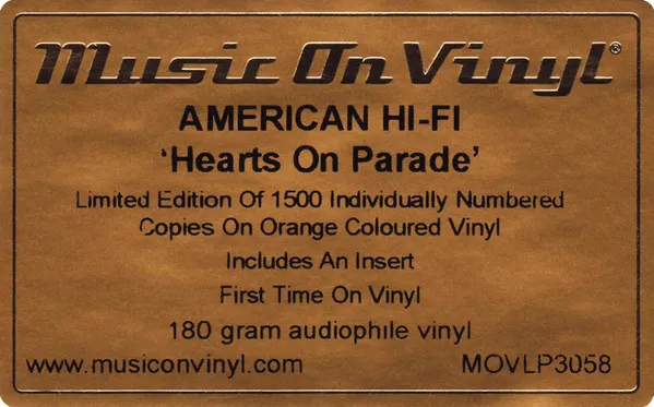Hearts On Parade (180g) (Limited Numbered Edition) (Orange Vinyl)