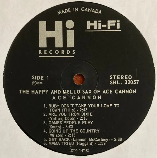 The Happy And Mello Sax Of Ace Cannon