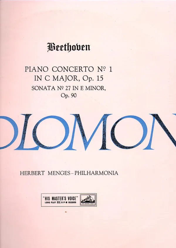 Concerto No. 1 In C Major, Op.15 / Sonata No. 27 In E Minor, Op.90
