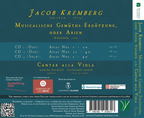 Musicalische Gemüths-Ergötzung, oder Arien (Dresden 1689)