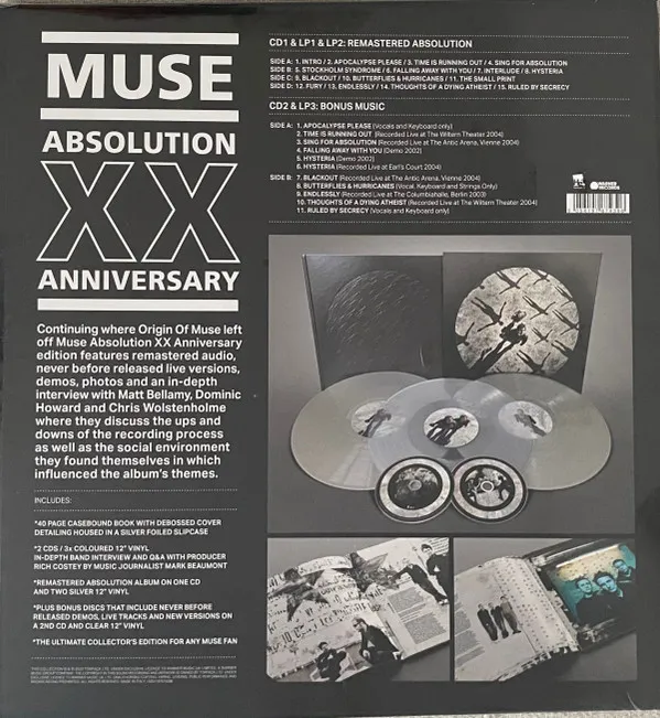 Absolution (XX Anniversary) (remastered) (Silver & Transparent Clear Vinyl)
