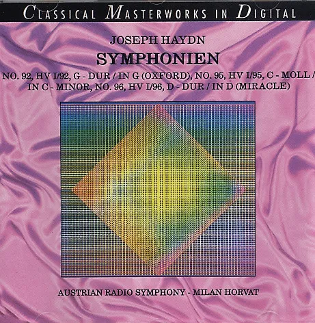 Symphonien: No. 92 HV I/92, G-Dur/ In G (Oxford), No. 95, HV I/95, C-Moll/ In C Minor, No. 96, HV I/96, D-Mur/ In D (Miracle)