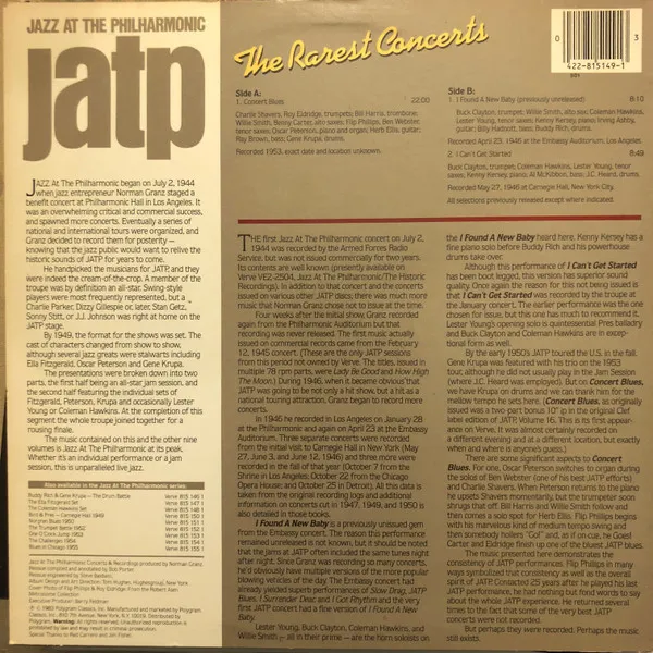 Jazz At The Philharmonic - The Rarest Concerts