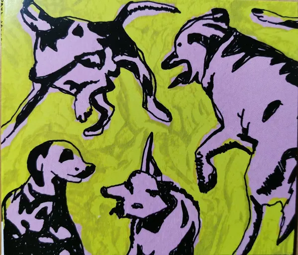 Pink Dogs On The Green Grass