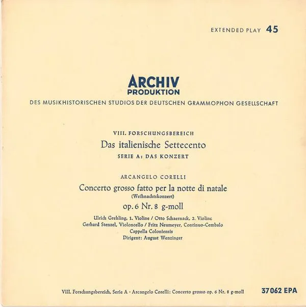 Concerto Grosso Fatto Per La Notte Di Natale (Weihnachtskonzert)